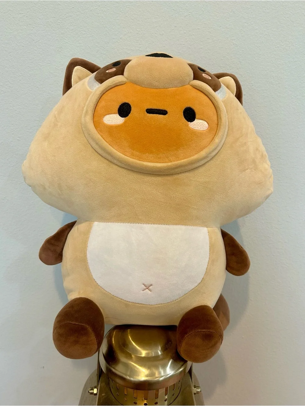 Cute Plush Raccoon Character Plush - Tan and Brown